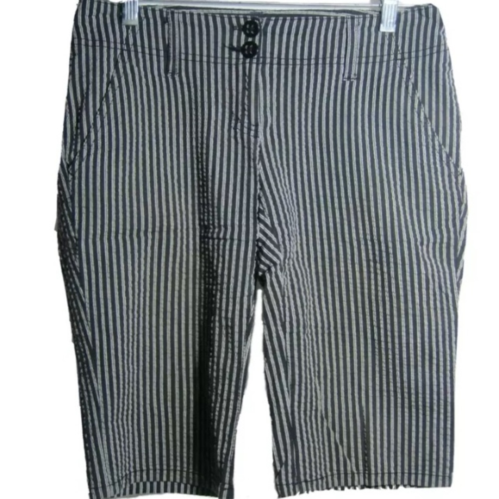 Michael Kors Black Stripes Bermuda Shorts Size S